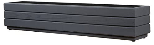 alfalux Pflanzkübel Für Garten Pflanzkasten Für Balkon Blumenkübel Für Fensterbank Blumenkasten Für Terrasse Kräuter-Balkonkasten aus Holz Blumentopf ANTHRAZIT-GRAU 90DES1717AN (90 x 17 x 17 cm)