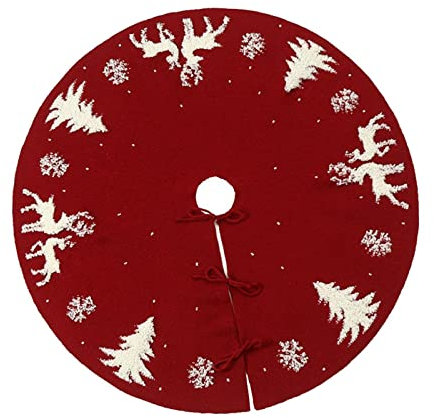 Tubayia Albero di Natale da 36, con base ricamata, per Natale, festa di Natale (fucsia)