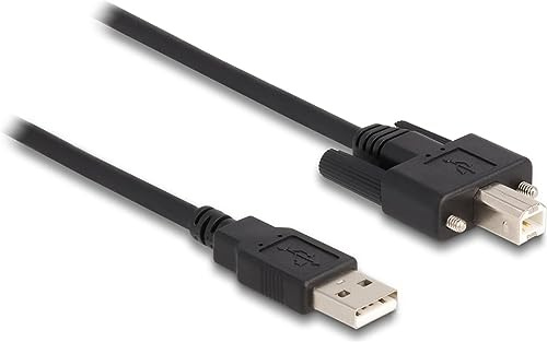 Delock Kabel USB 2.0 Typ-A Stecker zu Typ-B Stecker mit Schrauben 3 m