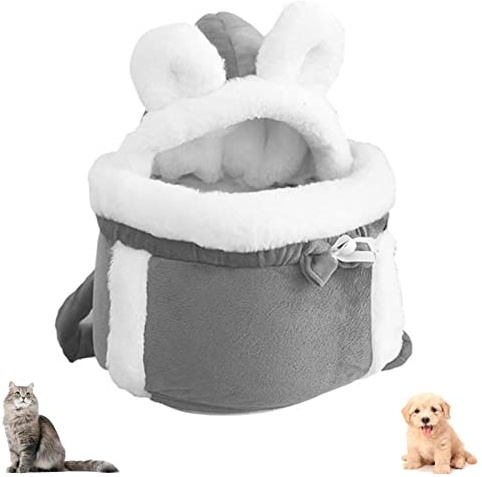 xixi-home Winter Haustier Warm Tragetasche Katze Rucksack Tragbare Kleine Hunde Tasche Brusttasche Katze Transport Plüsch Rucksack Atmungsaktiv, für Reisen Wandern Spaziergang Outdoor Haustierbedarf