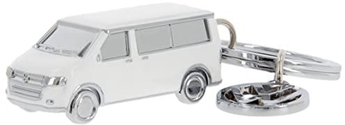 BRISA VW Collection - Volkswagen 3D Metall-Schlüssel-Anhänger-Ring-Schlüsselbund-Accessoire im T5/T6 Bulli Bus Design (Classic Bus/Silber)