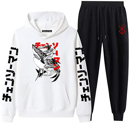 Chainsaw Man Hoodie and Jogger Pants Set Japanese Anime Denji Casual Tracksuit Two Piece Set for Unisex