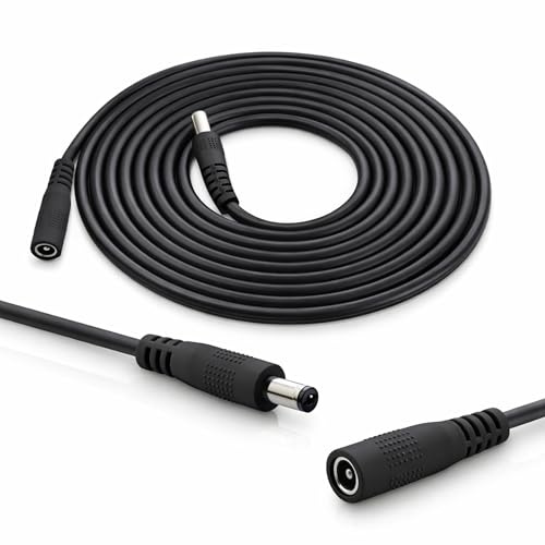 Inline - DC Verlängerungskabel, Universal Netzteil Verlängerungskabel für LED Streifen, Überwachungskameras, Drucker, Router, Switches UVM., DC Stecker/Buchse 3,5 x 1,35mm, schwarz, 2m