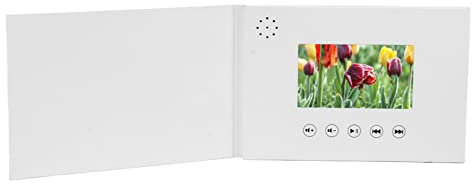 Video-Grußkarte, Elektronische Grußkarte mit LCD-Bildschirm, 128 MB Speicher, Videobroschüre für Vatertag, Muttertag, Weihnachtstag, Dankeskarten, Wiederaufladbar (4,3-Zoll 500 mAh)