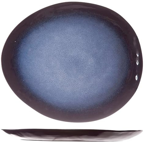 Cosy & Trendy 8642127 Flacher Teller, Oval, Saphire, Blau, 27,5 cm x 23 cm, 4 Stück