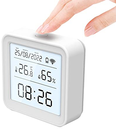 eMylo Zigbee Termometro Humedad Casa, Tuya termómetro higrómetro inteligente para monitor remoto y alerta, termómetro interior de alta precisión, Compatible con Alexa Google Home