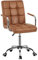 Yaheetech Silla de Oficina con Ruedas Giratorias Silla de Ordenador Ajustable en Altura con Asiento Acolchado Giratorio Silla de Escritorio de Polipiel Carga MAX 120Kg con Respaldo Marrón Claro