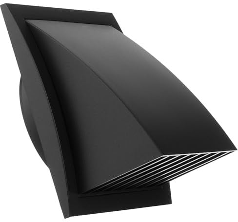 Ø 125mm / 5'' Cowled Duct Cover with Gravity Flap - Ventilation Grille with Rain and Wind Protection - External Air Vent Covers - ABS Plastic Anthracite
