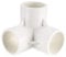 TA-VIGOR 3-Way Elbow PVC Pipe Fitting Furniture Grade 32mm Size Tee Corner Fittings White