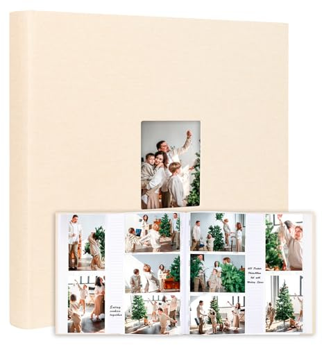 Fotoalbum mit 600 Taschen, 10 x 15 cm, mit Platz zum Schreiben, große Kapazität, 10 x 15 cm, für 600 horizontale und vertikale Fotos, Leineneinband, säurefreie Seiten, Fotobuch für Familie, Hochzeit,