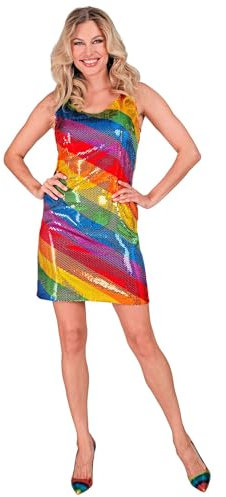 W WIDMANN MILANO Party Fashion - Party Fashion Pailletten Kleid, Party Outfit, Disco Fever, Animal Print, Faschingskostüme