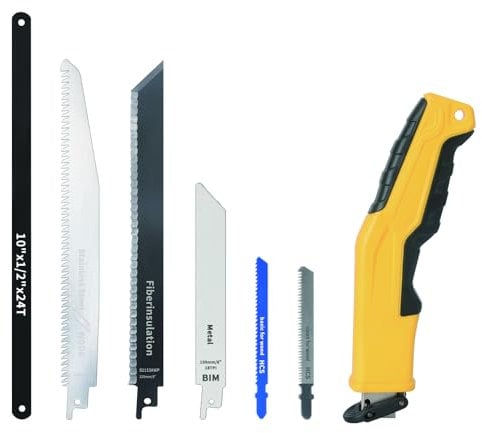 AIFIZO Hand Saw, Multi Blades Drywall Saw with Soft Grip Handle Hacksaw for Cutting Drywall,Sheetrock,Wood,Plastic,Metal,Plywood