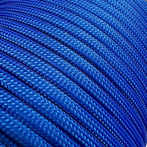Abio Paracord 550 4mm 10m Nylon Seil Schnur Nylonschnur für Armbänder Abspannseile Camping Rope Wäscheleine Maurerschnur Zeltschnur für Army Ternnetz Survival Kit Ausrüstung Blue #001 4mm 10m