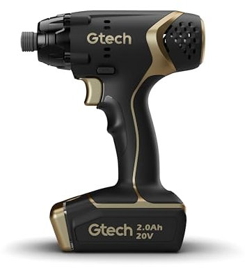 Gtech Set di avvitatori a percussione, senza fili, perfetto per installare viti, elementi di fissaggio e altro ancora, include avvitatore a percussione, batteria da 20 V/caricabatterie, kit completo