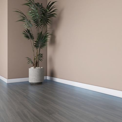 [neu.haus] Sockelleisten Coevorden 24 Stück Fußbodenleisten 195 x 9 cm Weimarer Profil Weiß Flexible Bodenleisten Kunststoff Zierleisten wasserdicht