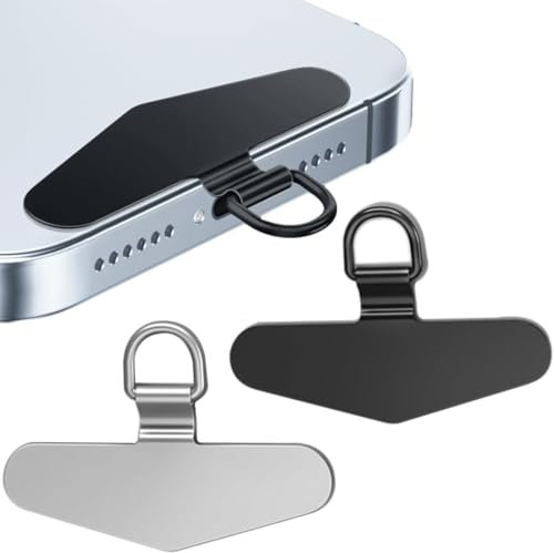 AFCJLTO 2 Stück Handykette Universalpads, Edelstahl Multifunktionales Handy-Lanyard-Patch, Universelle Handykette, teiliges Handy Lanyard Patch Pad für die meisten Handy-Hül