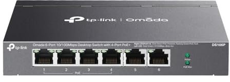 TP Link Omada ha 6 porte 10.100 Mbps con 4 porte PoE