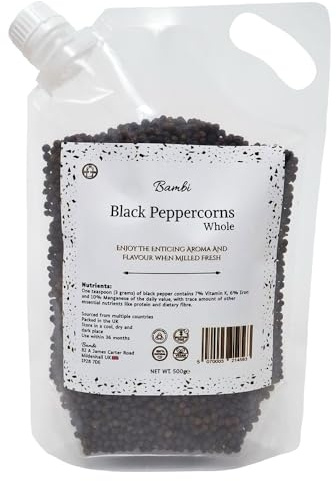 Bambi Black Peppercorns Whole 500g | Grinder Refill (500g)