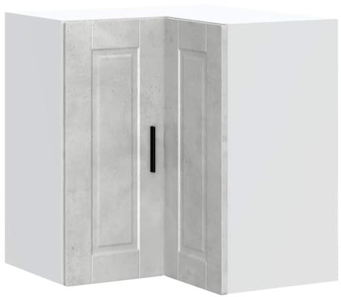 vidaXL Mueble esquinero Cocina Porto Madera contrachapada Gris Cemento, Armario de Pared de Cocina, Unidad de Pared de Esquina de Cocina, Unidad de Esquina de Pared