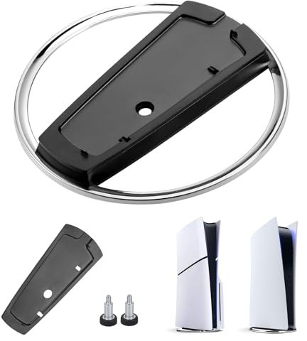 TranRantic Socle Vertical pour PS5 Slim et Digital Console - Support Compatible avec Playstation 5 avec Tapis Antidérapant (Noir)