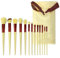 SJBAUTYO 13 PCS Pinceaux Maquillages Professionnel,Maquillages Set, Lot de Pinceaux de Maquillage Professionnels,Pour Fond de Teint,Poudres et Anti-cernes,jaune