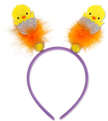 YUNHENTONG Haarreif Ostern, Niedlich Huhn Haarreif Kinder, Interessant Haarreifen Erwachsene, Osterohren Stirnbänder, Oster Haarreifn für Osterpartys Zubehör (D)