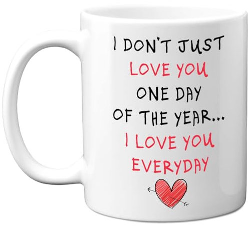 Stuff4 Anniversary Mug Gift for Men Women - I Love You Everyday - Happy Wedding Anniversary Valentine's Day Mugs for Girlfriend Boyfriend Wife Husband, 11oz Ceramic Coffee Cup