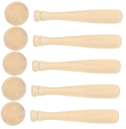 Toyvian 1satz Baseball Bat Malset Teiliges Holzspielzeug Basteln Und Gestalten Für Kreative Kinderprojekte Unlackierte Kleine Schläger Und Bälle Für Und