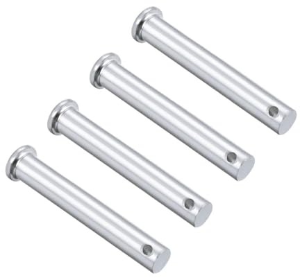TA-VIGOR 10 x 65mm Clevis Pins Single Hole Zinc-Plated Steel Flat Head 4pc | Link Hinge Pin Fastener for Mechanical Linkage, Ship Rigging, Fixed Parts