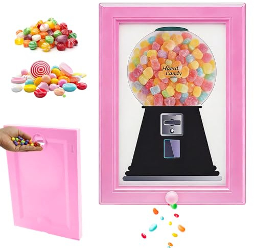 Wxeadu Candy Dispenser Frame,Wall Mounted Gumball Machine, Creative Candy Dispenser Picture Frame Sweet Machine, Hanging Candy Dispenser Frame for Home Decor, Holiday Presents