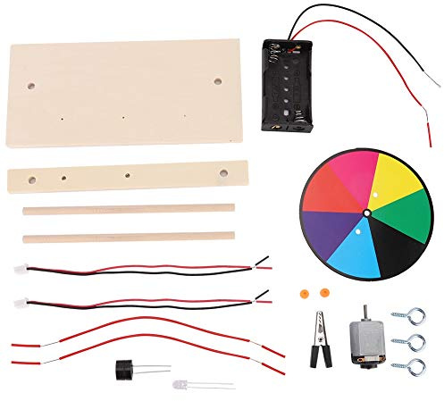 Haofy Kit D'expérimentation de Physique, Jouets éducatifs électriques, Lumière Sonore, Ensemble d'apprentissage des Principes Physiques en Bois avec Moteur de Sonnerie et Disque de