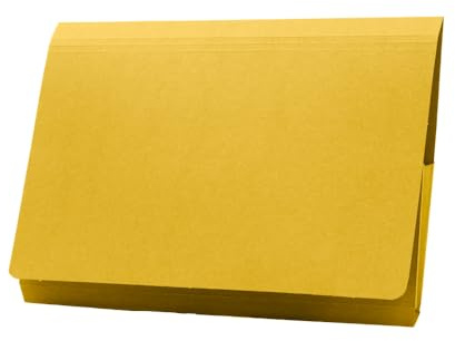Exacompta - Ref PW2-YLWZ - Guildhall - Full Flap Pocket Wallet, 35x 24.2cm, Holds A4 & Foolscap Documents, 315gsm Quality Heavyweight Manilla, Foolscap - Yellow, Pack of 50