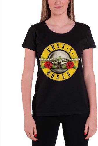 Guns N Roses Classic Bullet Logo Official Womens New Black Skinny Fit T Shirt