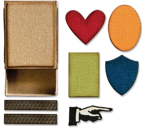 Sizzix Thinlits Stanzschablonen-Set, Vault Matchbox von Tim Holtz, 10 Stanzformen