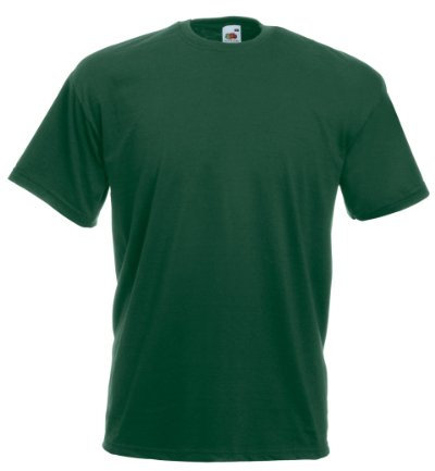 Fruit of the Loom - Camiseta Básica de Manga Corta Hombre (Mediana (M)) (Verde Botella)
