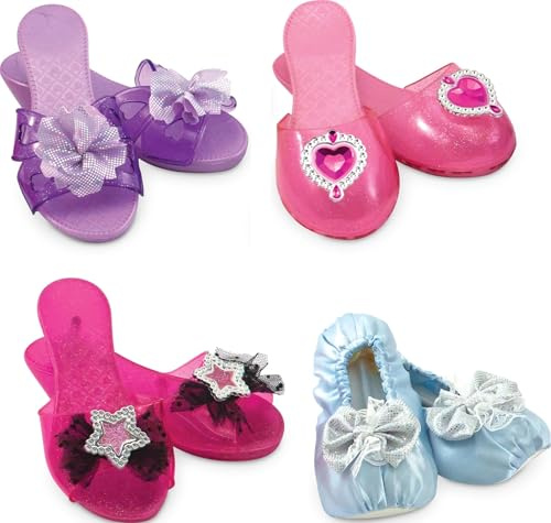 Melissa & Doug Role Play Collection - Step in Style! Dress-Up Shoes Set (4 Pairs), Multicolored, 11 x 12 x 4.5 Packaged