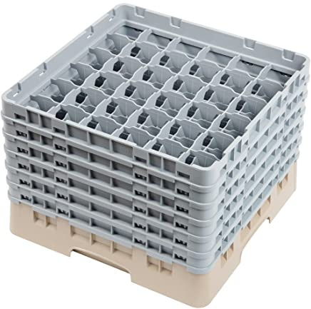 Cambro Camrack Beige 36 Compartments Max Glass - Height 298mm | Protects delicate glassware with maximum coverage, ensuring safe, thorough washing in commercial environments.