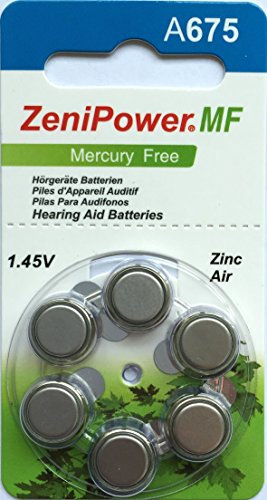 Zenipower Taille 675 Piles pour appareil auditif 60 piles