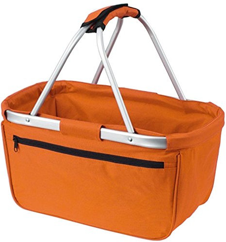 HALFAR® HF3939 Shopper Basket Einkaufskorb Korb mit Aluminiumgestäng faltbar , Farbe:ORANGE