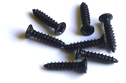Senkkopf Blech-/Holzschrauben, mit Spitze und PH Kreuzschlitz, Abmessung: 1,7 x 10 mm, VE=100 Stück, Kopfdurchmesser = 3,2mm, Werksoff: Stahl schwarz