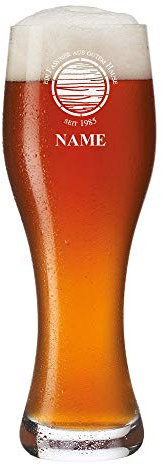 polar-effekt Leonardo Weizenglas mit Gravur - Geschenk für Männer ideal als Vatertagsgeschenk 0,5l - Bierglas Weizenbierglas als Geburtstagsgeschenk für Männer - Motiv Fassbier