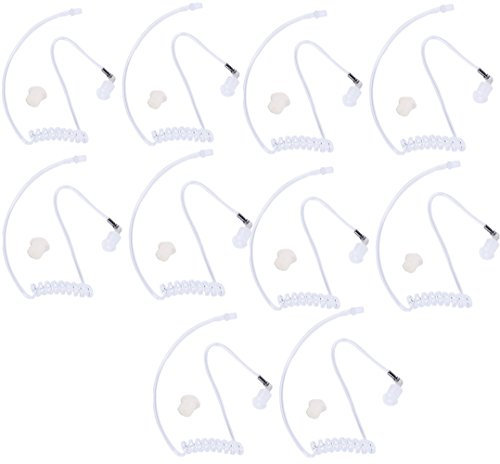 Lsgoodcare Ersatz verdeckte akustische Luftspule Audio-Rohr mit Ohrstöpsel kompatibel für Motorola Kenwood Icom Yaesu Zwei-Wege-Funk FBI verdeckte akustische Rohr Ohrhörer Headset 10Pack Mehrweg
