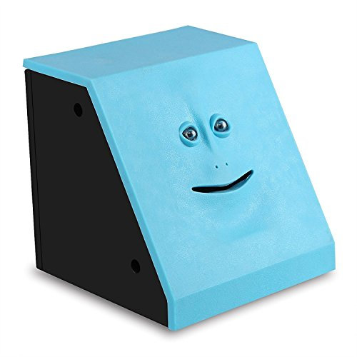 HSTYAIG Sparschwein Gesicht Münzen Bank Für Kinder Sparen Geld AFFE Spardose (Blau)