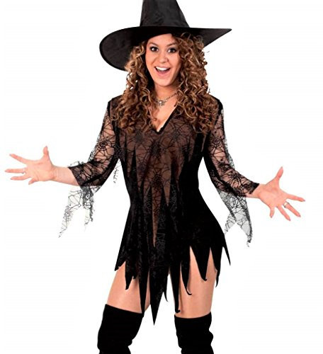 KarnevalsTeufel Damen-Kostüm Hexen Tunika, braun-schwarz, Witch, Zauberin, sexy Kleid, Halloween