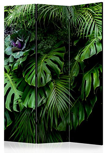 murando - Paravent Raumteiler Tropisch, 135x172 cm, 3-teilig, Wohnzimmer | Mobiler Sichtschutz, sofort einsatzbereit, Holzrahmen, ideal fürs Wohnzimmer oder Büro, geruchsneutral, lichtbeständig