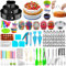 Kit de décoration de gâteau 162 pièces kit de décoration de gâteau 4 packs de moules à charnière 48 douilles de glaçage 7 douilles russes accessoires de pâtisserie kit de décoration de cupcakes.
