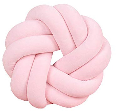 Oreiller de Boule de Noeud - Coussin de Boule de Noeud Fait la Main Oreiller Sieste en coratif Oreiller pour la Chambre canap Voiture Bureau Voyage Dia.30 Rose
