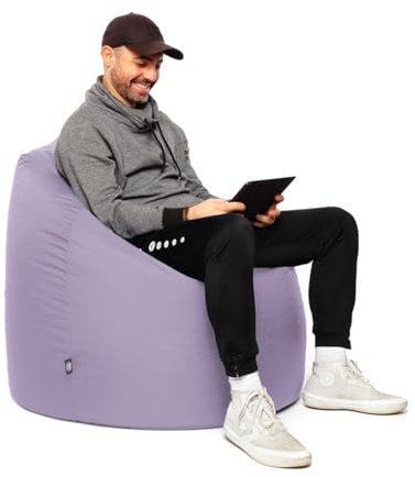 PATCH HOME Sitzsack Tropfenform - 3 Größen - 25 Farben XL - Höhe 105cm, Durchmesser 65cm Flieder