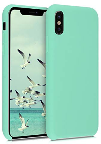 kwmobile Hülle kompatibel mit Apple iPhone X Hülle - Silikon Handy Case - Handyhülle weiche Oberfläche - kabelloses Laden - Pastellgrün