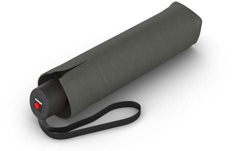 Knirps Regenschirm I.050 Medium Manual dunkelgrau mit Schirmtasche I kleiner Regenschirm für unterwegs I windstabiler & leichter Handöffner Taschenschirm I Mini Schirm